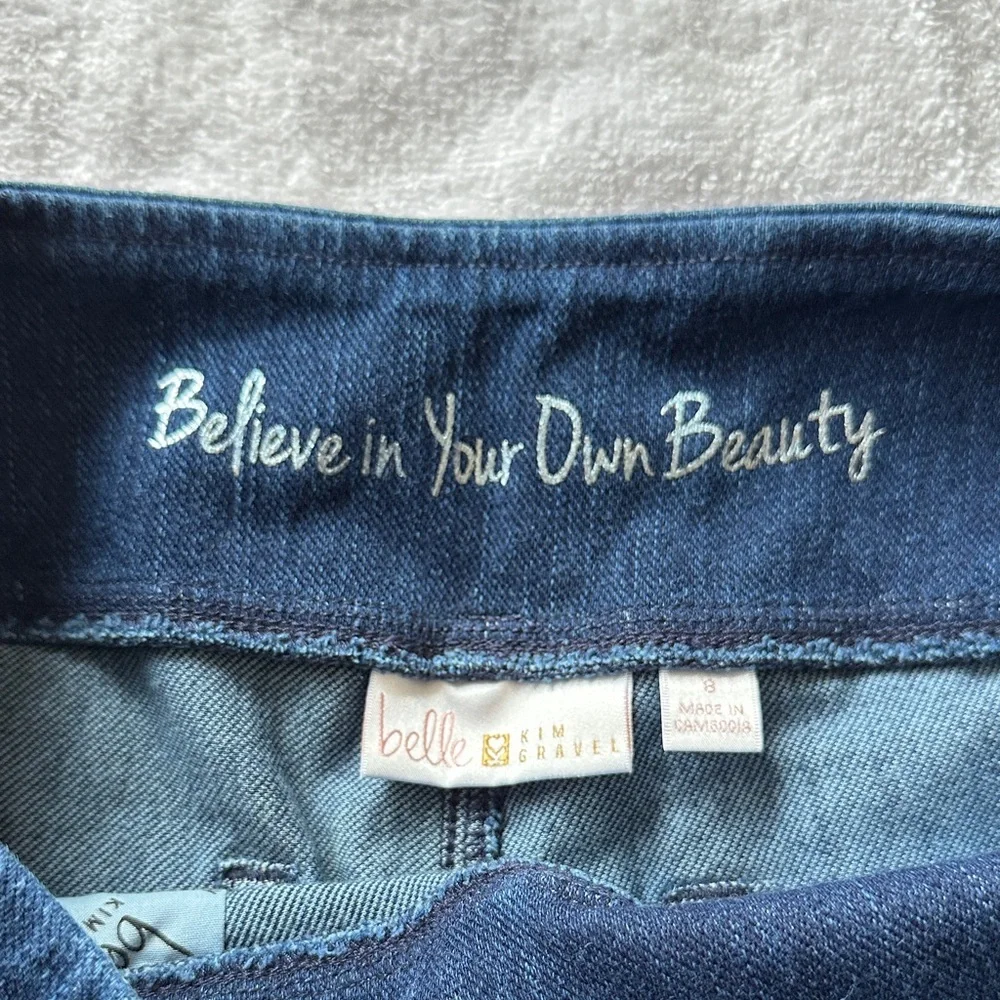 Belle by Kim Gravel Indigo Pull-On Denim Bermuda Shorts - Picture 2 of 3